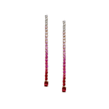 Ruby Sapphire Diamond Long Earrings-Ruby Sapphire Diamond Long Earrings - SETIJ00935