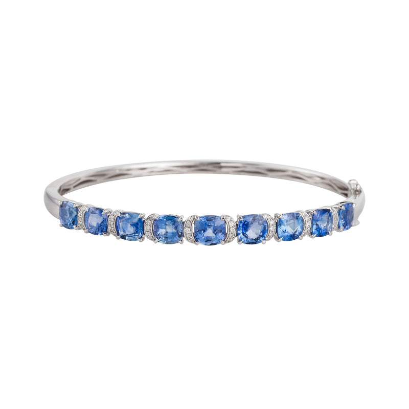 Sapphire Diamond Bangle-Sapphire Diamond Bangle - SBNEL00166