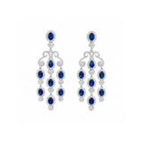 Sapphire Diamond Chandelier Earrings-Sapphire Diamond Chandelier Earrings