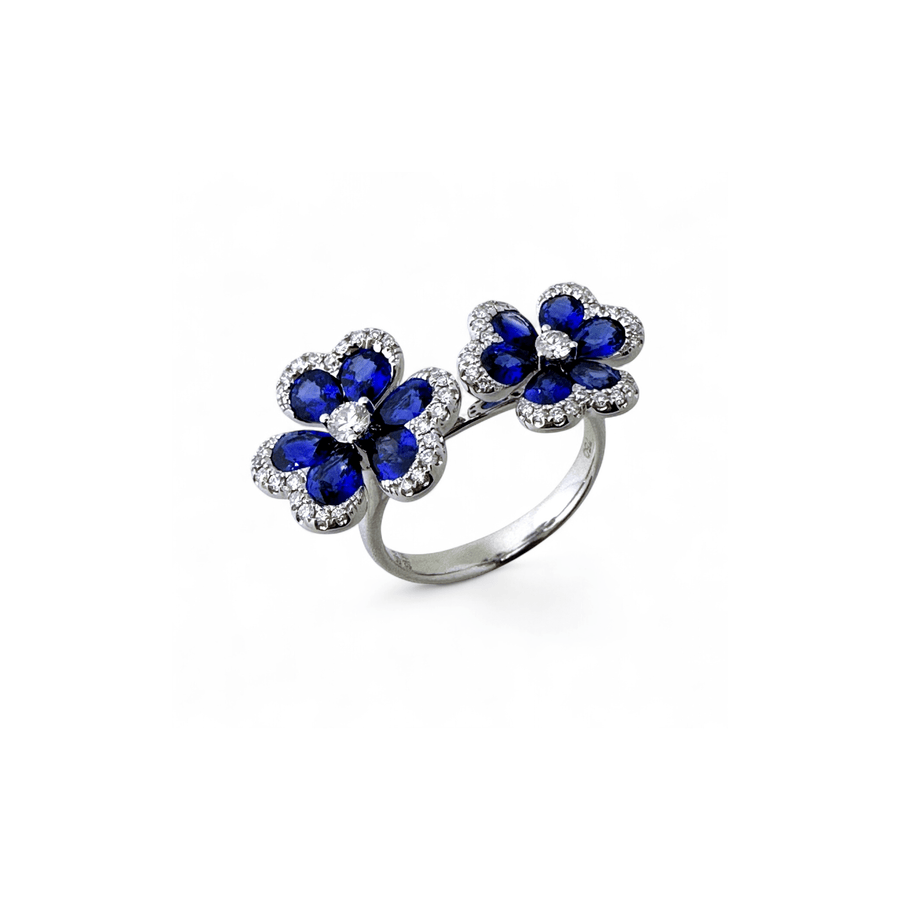 Sapphire Diamond Clover Ring SRTIJ02393