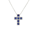 Sapphire Diamond Cross Pendant-Sapphire Diamond Cross Pendant - SNNEL00315