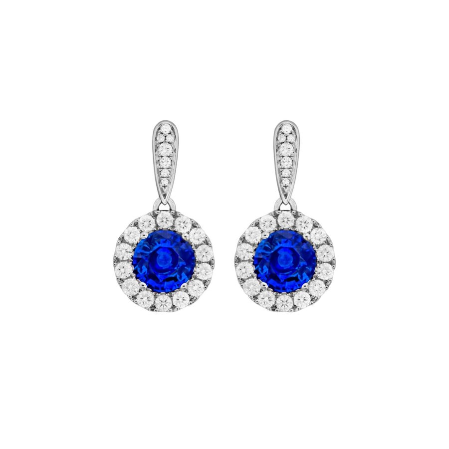 Sapphire Diamond Earrings - E28590-S