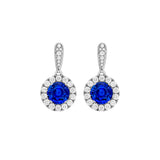 Sapphire Diamond Earrings-Sapphire Diamond Earrings - E28590-S