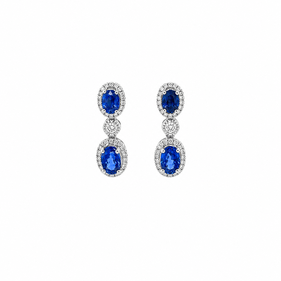 Sapphire diamond earrings