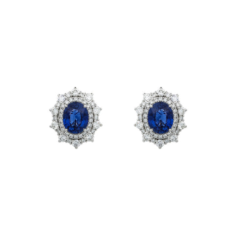 Sapphire Diamond Earrings-Sapphire Diamond Earrings - SENEL00307