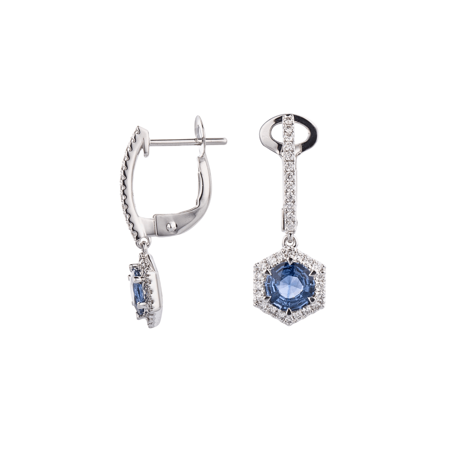 Sapphire Diamond Earrings - SENEL00349