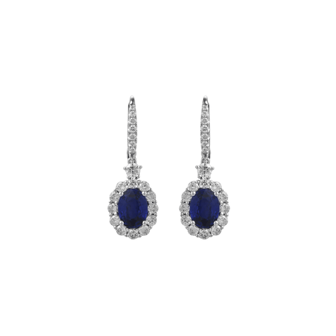 Sapphire Diamond Earrings-Sapphire Diamond Earrings - SERTJ00064
