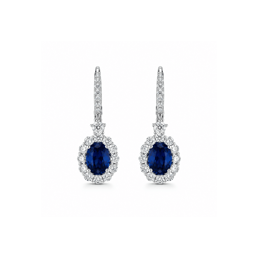 Sapphire Diamond Earrings