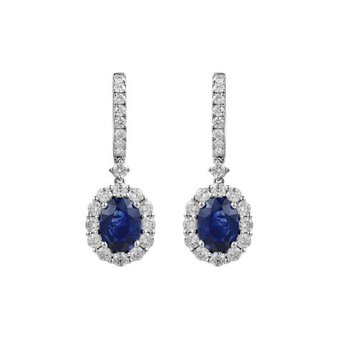 Sapphire Diamond Earrings-Sapphire Diamond Earrings - SERTJ00073