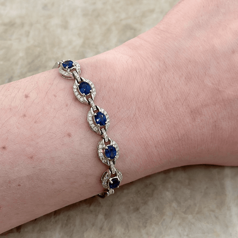 Sapphire Diamond Halfway Bracelet-Sapphire Diamond Halfway Bracelet - SBEDW00158