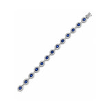 Sapphire Diamond Halo Line Bracelet-Sapphire Diamond Halo Line Bracelet