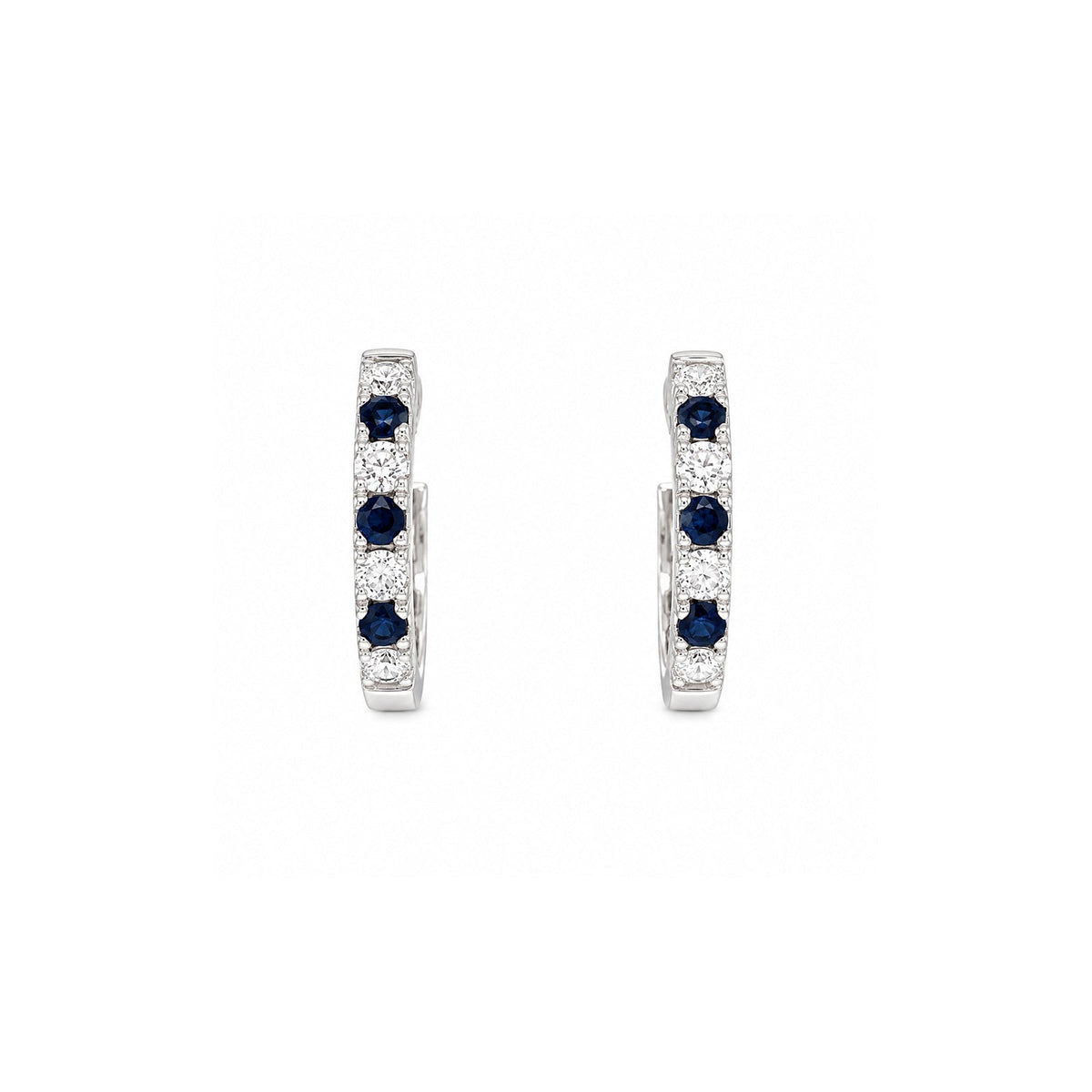 Sapphire Diamond Hoop Earrings