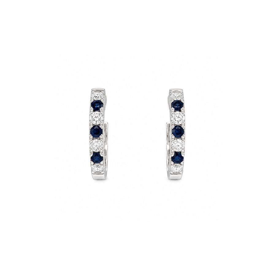 Sapphire Diamond Hoop Earrings