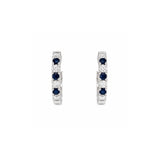 Sapphire Diamond Hoop Earrings-Sapphire Diamond Hoop Earrings