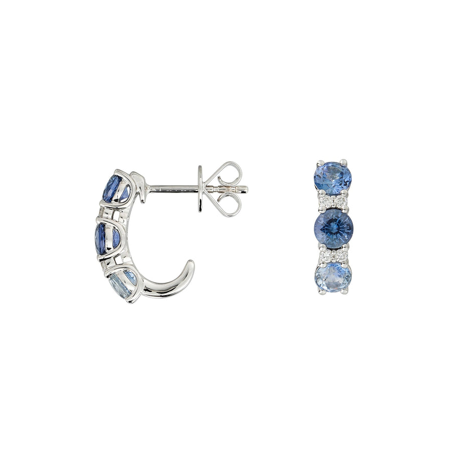 Sapphire Diamond Huggie Earrings - SENEL00315