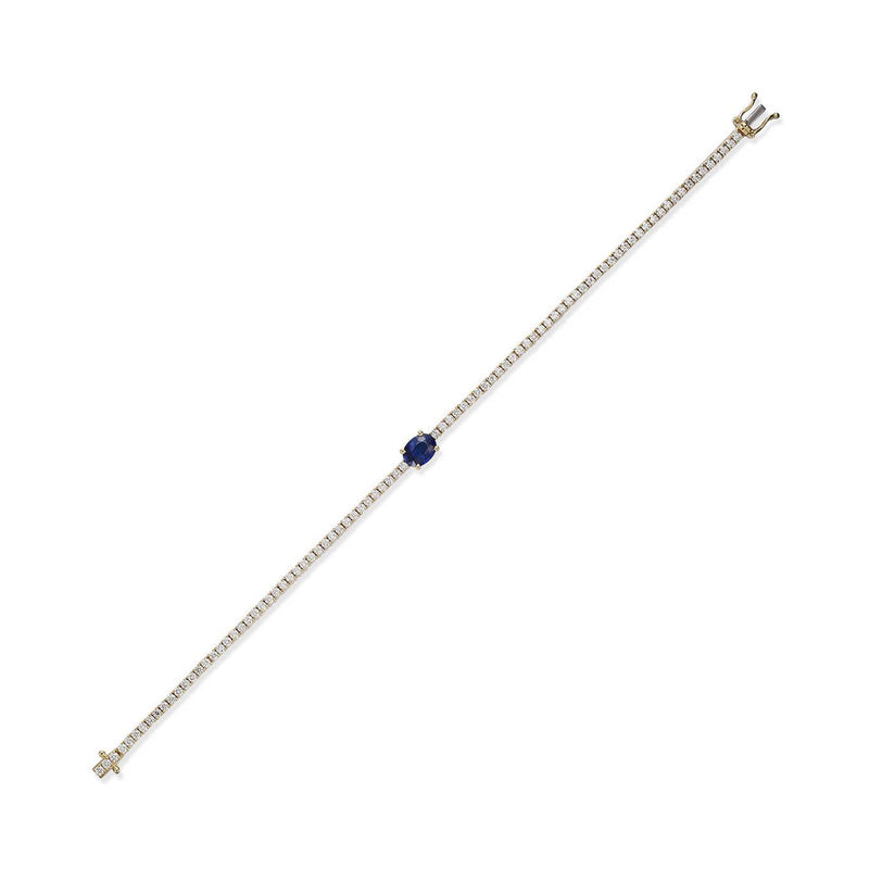 Sapphire Diamond Line Bracelet-Sapphire Diamond Line Bracelet - SBRTJ00082