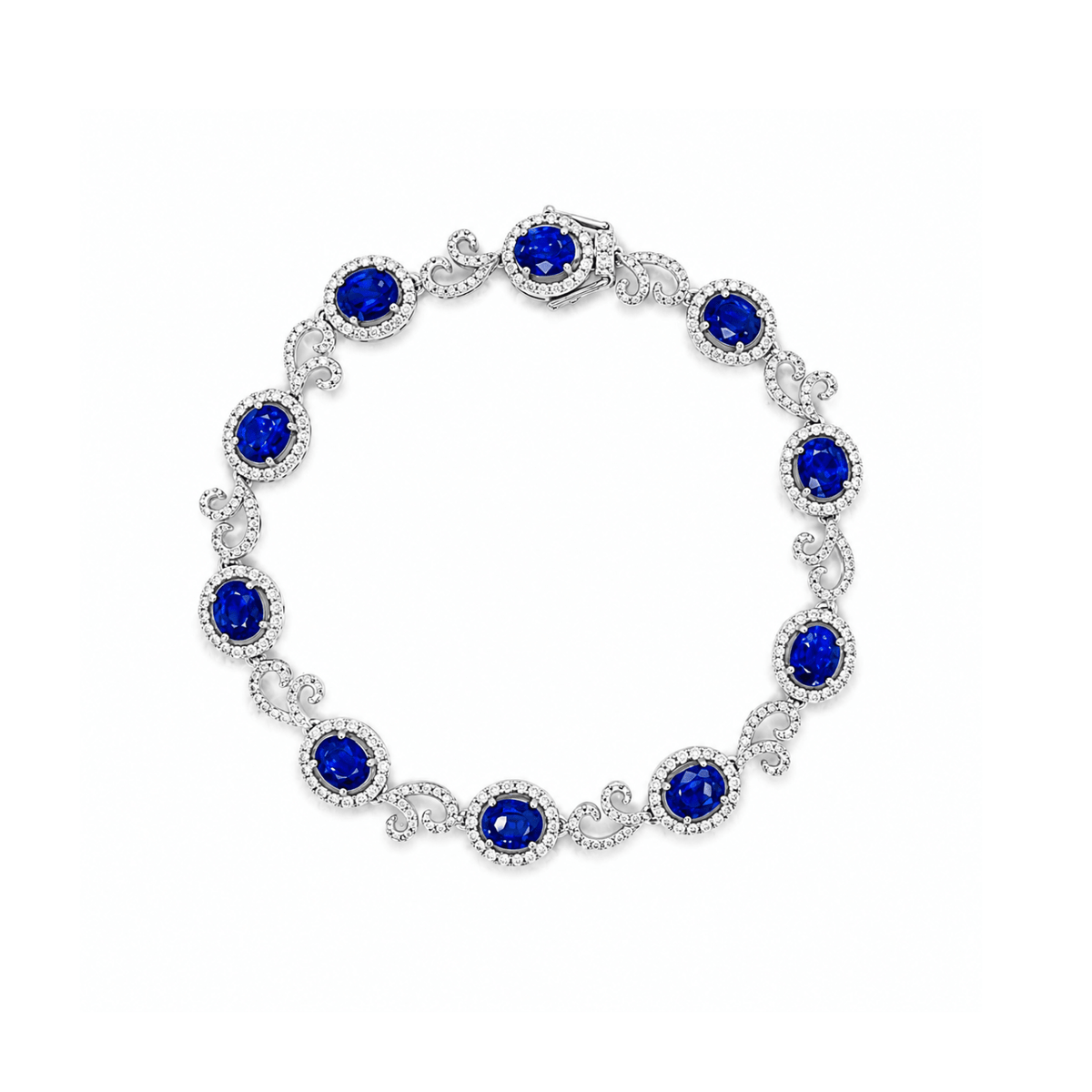 Sapphire Diamond Line Bracelet
