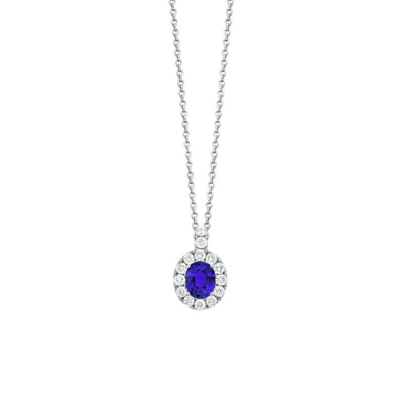 Sapphire Diamond Necklace-Sapphire Diamond Necklace - P6706-S