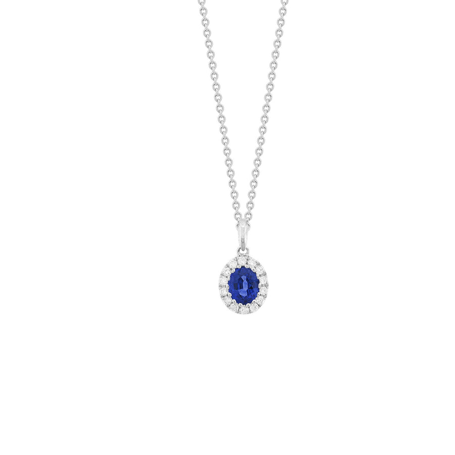 Sapphire Diamond Necklace - SNSPK00208