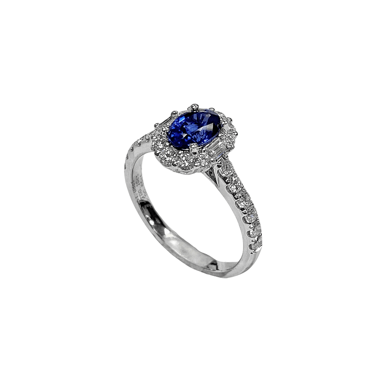 Sapphire Diamond Ring-Sapphire Diamond Ring - 