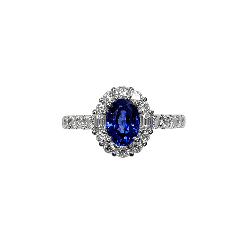 Sapphire Diamond Ring-Sapphire Diamond Ring - 
