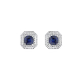 Sapphire Diamond Stud Earrings-Sapphire Diamond Stud Earrings - SENEL00331