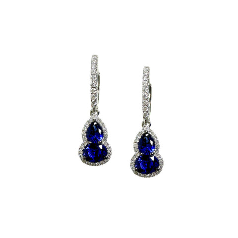 Sapphire Gourd Diamond Earrings-Sapphire Gourd Diamond Earrings - SETIJ00984
