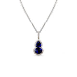 Sapphire Gourd Diamond Pendant on Chain-Sapphire Gourd Diamond Pendant on Chain