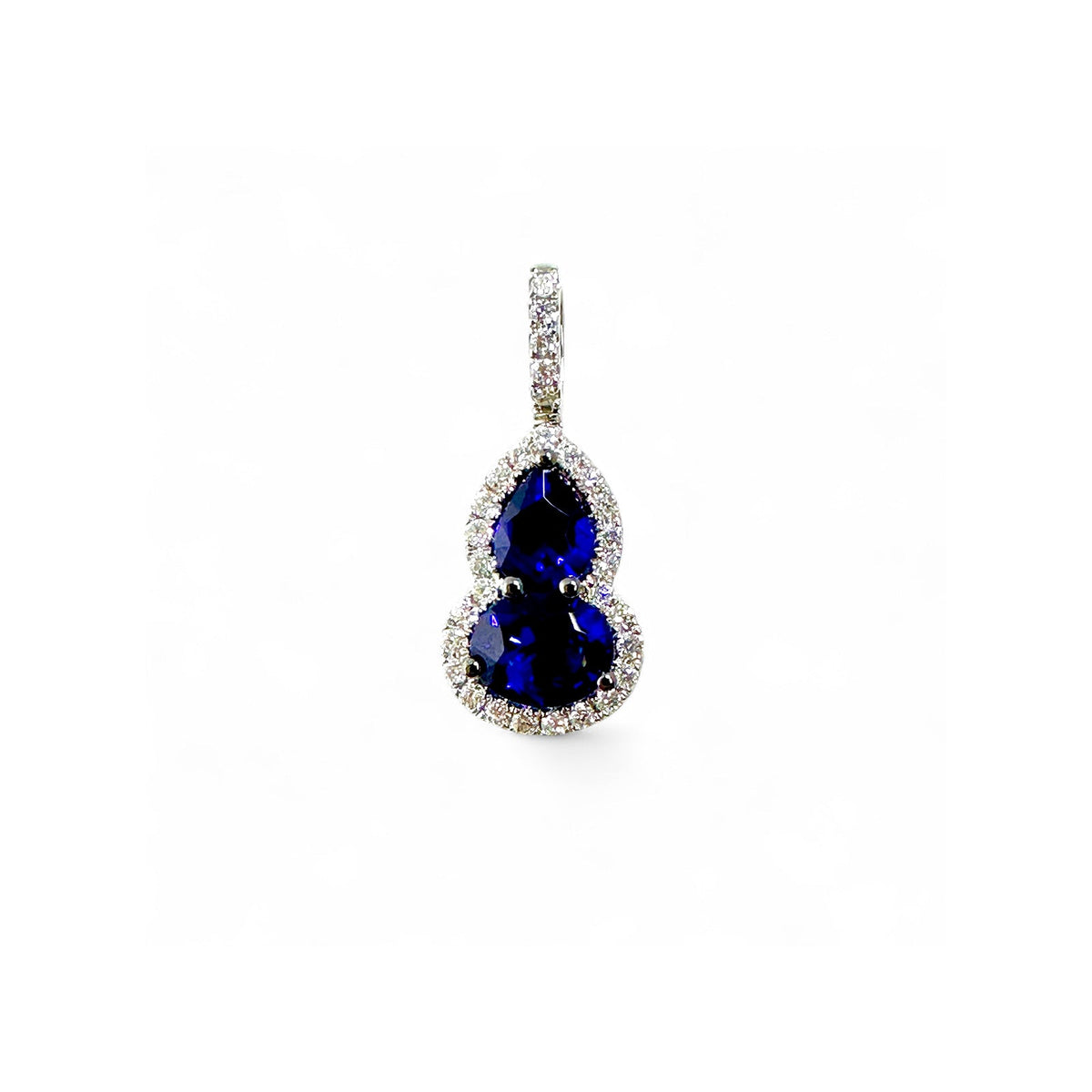 Sapphire Gourd Diamond Pendant on Chain - SNTIJ00679