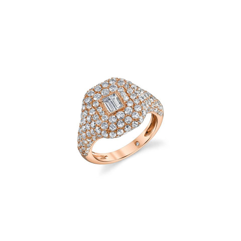 SHAY Diamond Baguette Pave Pinky Ring-SHAY Diamond Baguette Pave Pinky Ring - SR48 - RG
