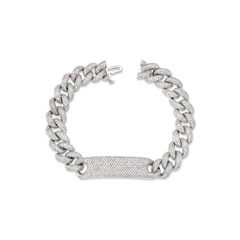 SHAY Diamond Full Pave ID Essential Link Bracelet-SHAY Diamond Full Pave ID Essential Link Bracelet - SB135 - DIA - WG