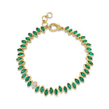 SHAY Emerald and Diamond Staggered Marquise Bracelet-SHAY Emerald and Diamond Staggered Marquise Bracelet - SB483-EM-YG