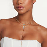 SHAY Emerald & Diamond Halo Mini Deco Pendant Necklace-SHAY Emerald & Diamond Halo Mini Deco Pendant Necklace - SN519 - EM - YG
