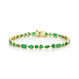 SHAY Mixed Emerald Bezel Tennis Bracelet-SHAY Mixed Emerald Bezel Tennis Bracelet - SB418-Y