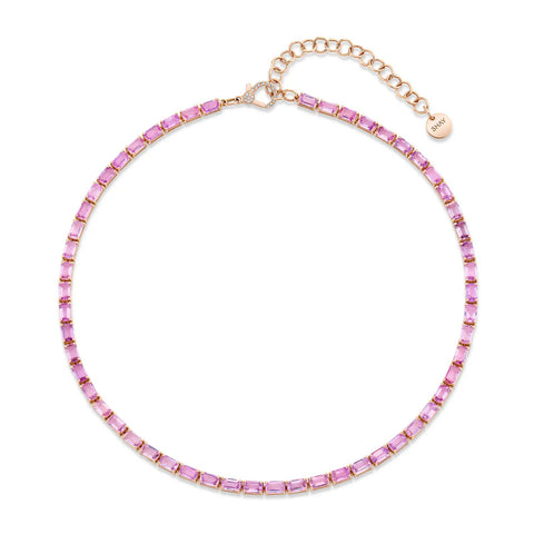 SHAY Pink Sapphire Tennis Necklace-SHAY Pink Sapphire Tennis Necklace - SN449