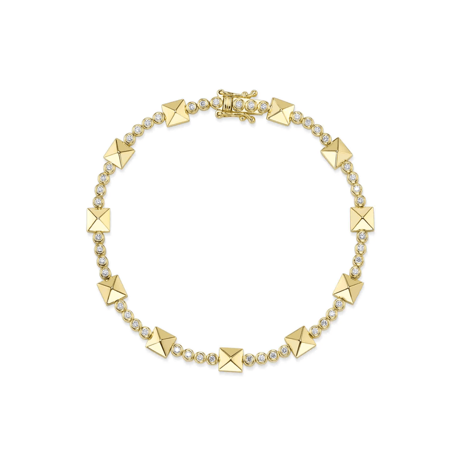 Shy Creation Bailey Diamond Bezel Pyramid Geo Cut Bracelet 0.57CT - SC55026970