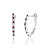 Shy Creation Diamond 0.09 CT & Ruby 0.14 CT Hoop Earrings-Shy Creation Diamond 0.09 CT & Ruby 0.14 CT Hoop Earrings - SC55025995H0.60