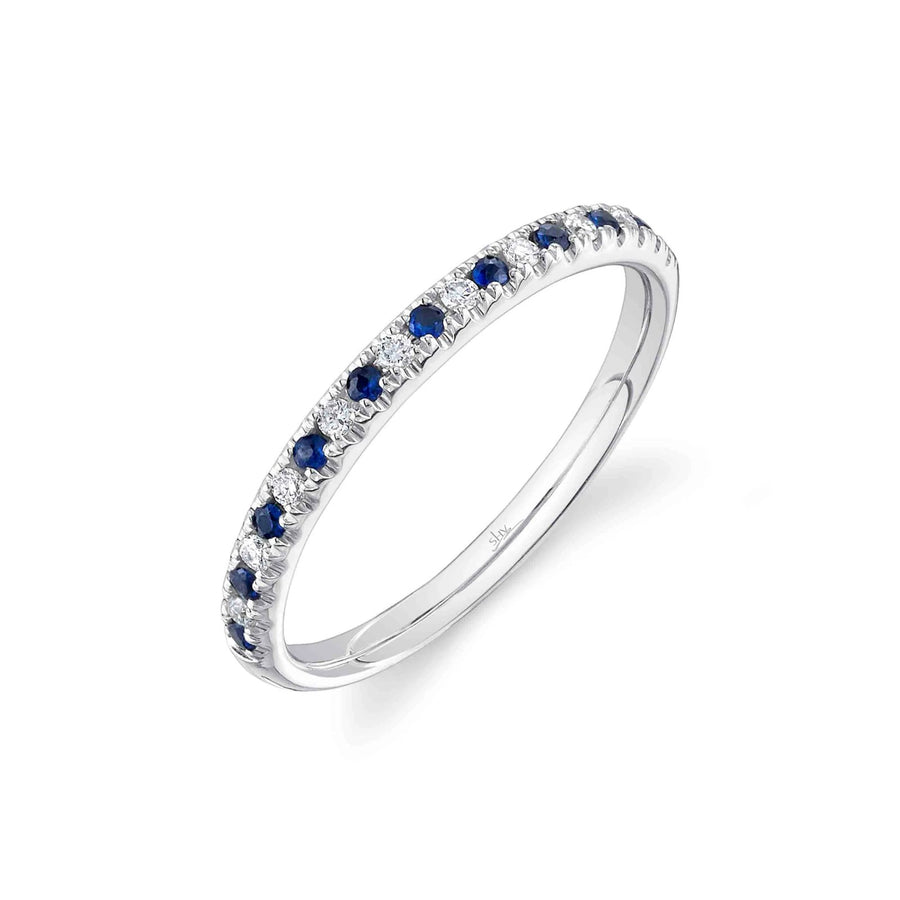 Shy Creation Diamond 0.10 CT & Blue Sapphire 0.10 CT Band - SC55025934