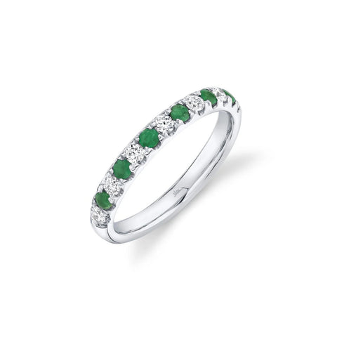 Shy Creation Diamond 0.30 CT & Emerald 0.30 CT Band-Shy Creation Diamond 0.30 CT & Emerald 0.30 CT Band - SC22005158