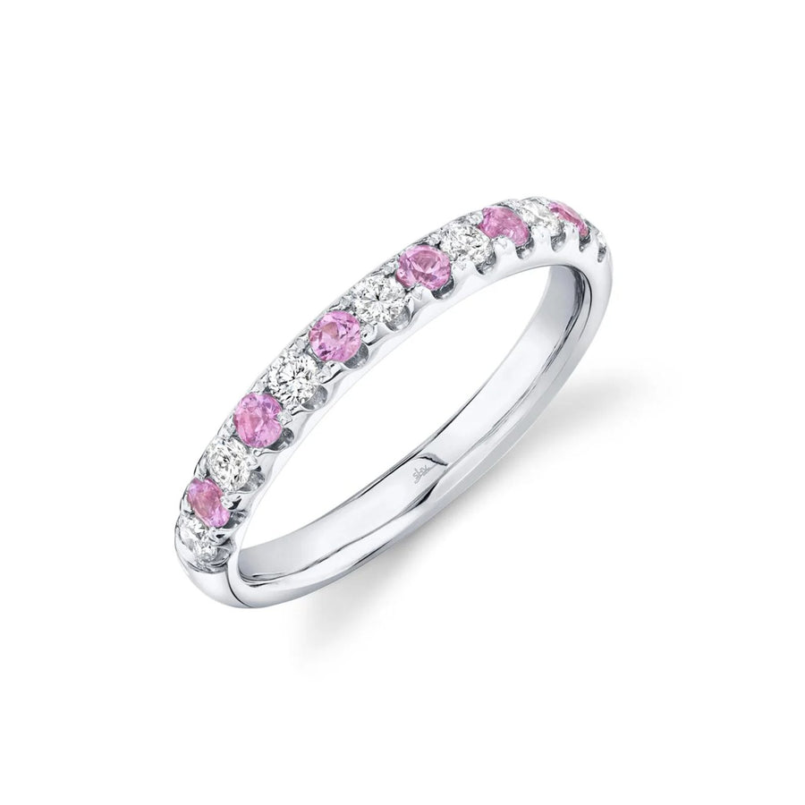 Shy Creation Diamond 0.30 CT & Pink Sapphire 0.30 CT Band - SC22005291