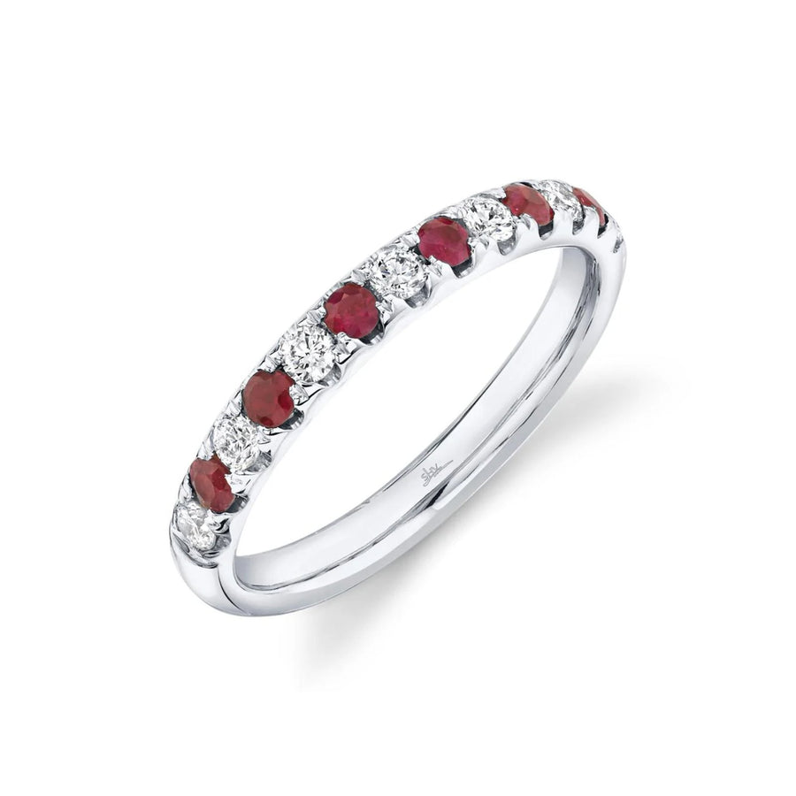 Shy Creation Diamond 0.30 CT & Ruby 0.30 CT Band - SC22005288