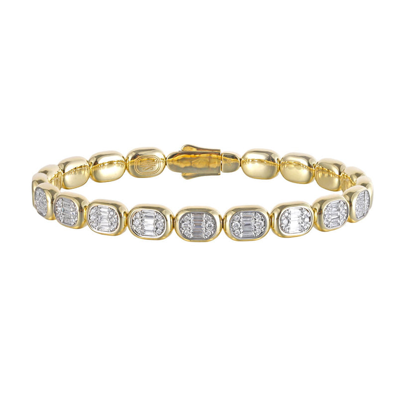 Shy Creation Diamond Baguette Bangle 1.00 CT-Shy Creation Diamond Baguette Bangle 1.00 CT - B22001075V4ZS