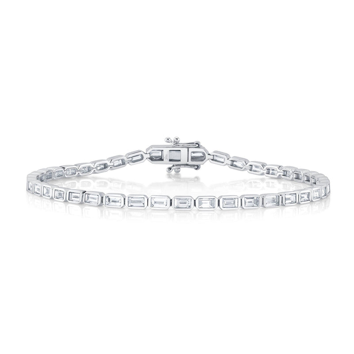 Shy Creation Diamond Baguette Bezel Tennis Bracelet 2.20 CT