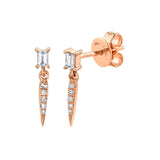 Shy Creation Diamond Baguette Earrings 0.11 CT-Shy Creation Diamond Baguette Earrings 0.11 CT - SC55009207