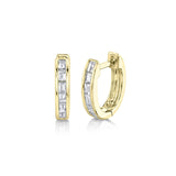 Shy Creation Diamond Baguette Huggie Earrings 0.33 CT-Shy Creation Diamond Baguette Huggie Earrings 0.33 CT - SC55009022V2