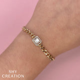 Shy Creation Diamond Baguette Link Bracelet 0.30 CT-Shy Creation Diamond Baguette Link Bracelet - SC36214706RD