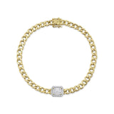 Shy Creation Diamond Baguette Link Bracelet 0.30 CT-Shy Creation Diamond Baguette Link Bracelet in 14 karat yellow gold with diamonds totaling 0.30 carats.