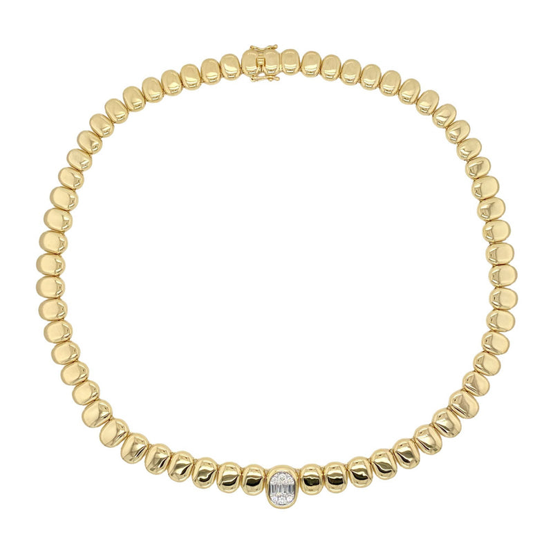 Shy Creation Diamond Baguette Necklace 0.55 CT-Shy Creation Diamond Baguette Necklace 0.55 CT - B22001069Z18