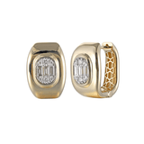 Shy Creation Diamond Baguette Oval Hoop Earrings 0.40 CT-Shy Creation Diamond Baguette Oval Hoop Earrings 0.40 CT - B22001037V3H0.70