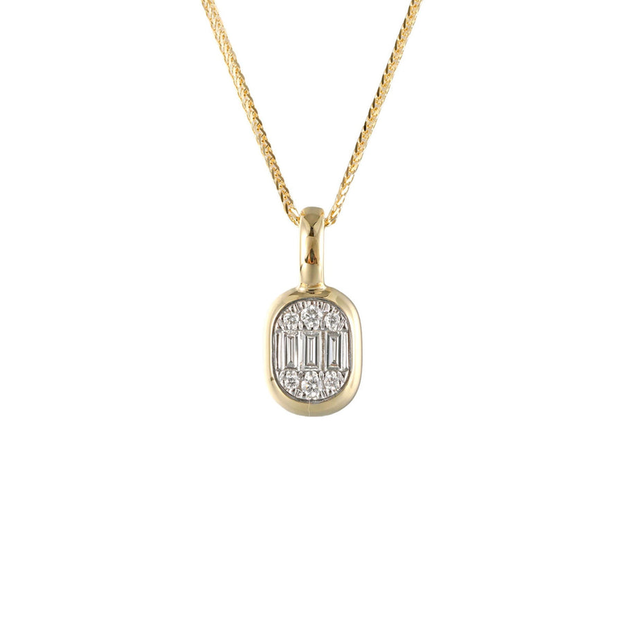 Shy Creation Diamond Baguette Pendant Necklace 0.20 CT - B22001013V3